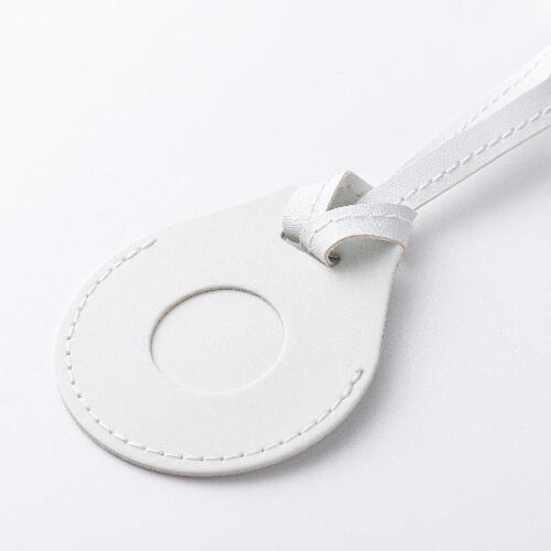 Kožená visačka na popruh zavazadla / pouzdro AirTag pro sublimaci - bílá