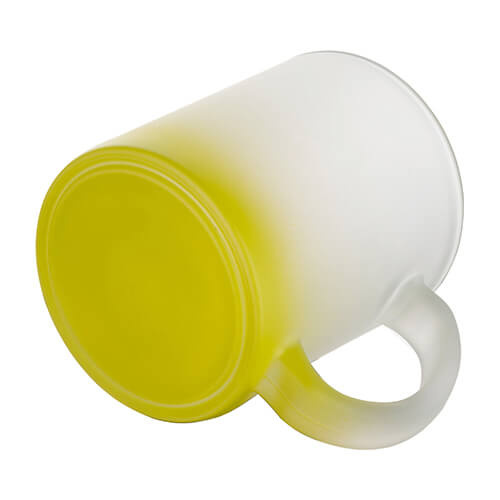 Hrnek z matného skla o objemu 330 ml pro sublimaci - limetkově zelený gradient