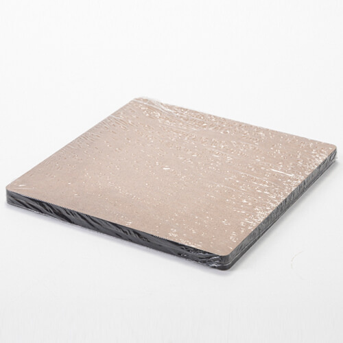 Dřevovláknitá deska pro sublimaci 20 x 20 x 0,6 cm - 2 ks - světle hnědá zadní strana