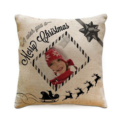 Dvoubarevný plátěný povlak na polštář 38 x 38 cm pro sublimaci - XMAS