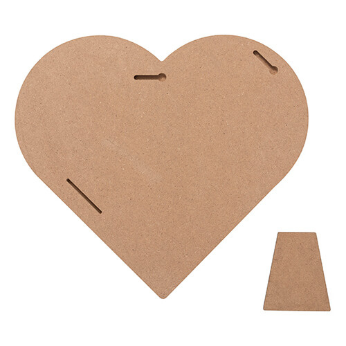 Fotorámeček - srdce z MDF pro sublimaci - 25,4 x 25,4 cm