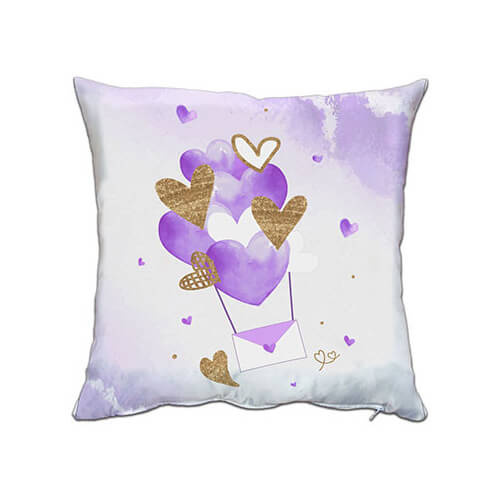 Saténový povlak na polštář 38 x 38 cm pro sublimaci - Love Purple