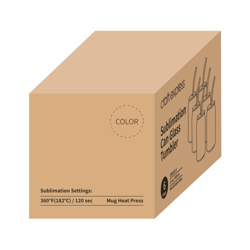 Sada 6 matných sklenic o objemu 400 ml s brčkem a bambusovým víčkem pro sublimaci