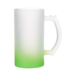Skleněný matný pohár 470 ml na sublimaci - zelený gradient