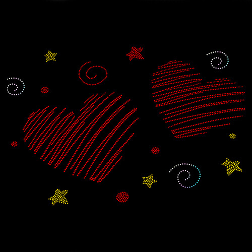 Velký zirkonový plech pro termotransfer - dvě srdce