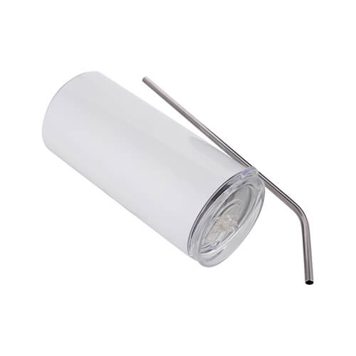 Tumbler 480 ml s brčkem pro sublimaci - bílý