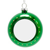 Baňka na vánoční stromeček Ø 8 cm pro sublimaci – zelená se zlatými stromečky