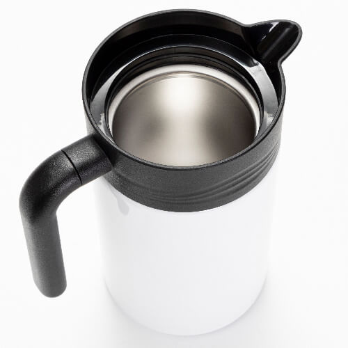 Nerezová termo konvice na kávu o objemu 1500 ml pro sublimaci - bílá