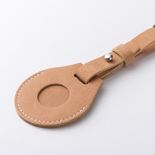 Kožený přívěsek na klíče s páskem / pouzdro AirTag pro sublimaci - hnědý