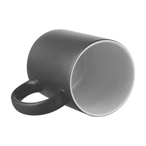 Plnobarevný hrnek - matně černý s bílým vnitřkem pro termotransfer