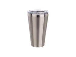 Hrnek z nerezové oceli /tumbler/ 450 ml s víčkem pro sublimaci - stříbrný