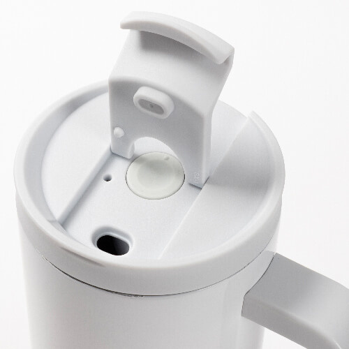 Hrnek 1200 ml s brčkem a světle šedým uchem pro sublimaci - bílý