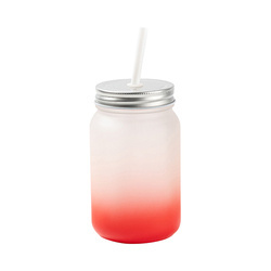 Mason Jar 450ml matný hrnek bez ucha pro sublimaci - červený gradient