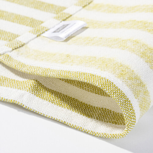 Lněná podložka na stůl 50 x 35,5 cm krémová se světle zelenými pruhy pro sublimaci