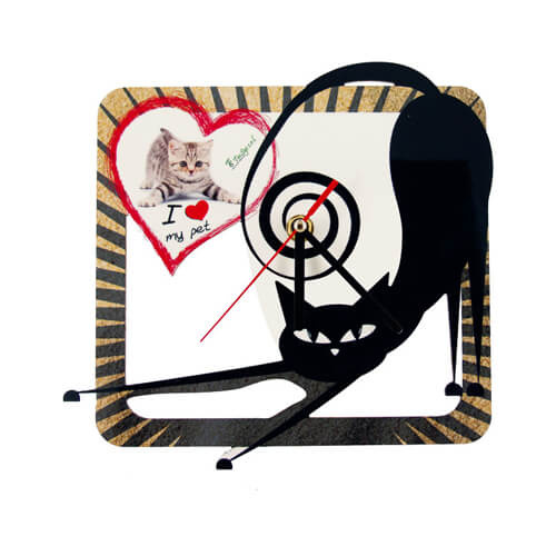 Nástěnné hodiny z MDF - Kočka - Sublimační termotransfer