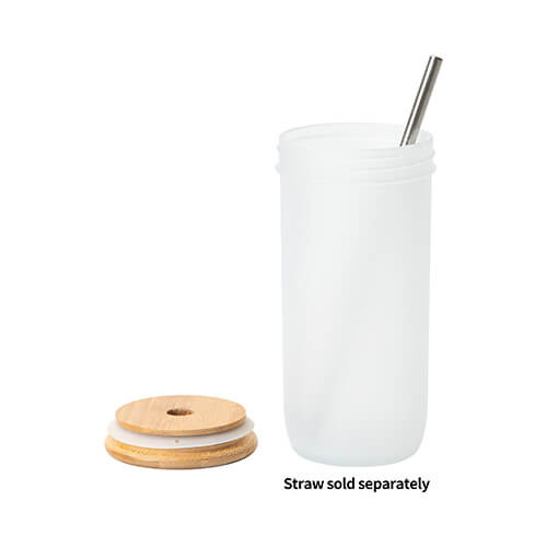 Skleněný hrnek 720 ml Mason Jar s bambusovým uzávěrem pro sublimaci