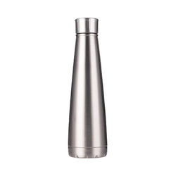 Bidon - pyramidová láhev na nápoje 420 ml - stříbrná