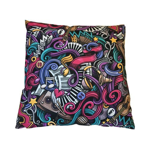 Saténový povlak na polštář 38 x 38 cm pro sublimaci - Mad Music