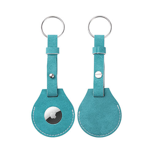 Kožená klíčenka s páskem / pouzdro AirTag pro sublimaci - zelené