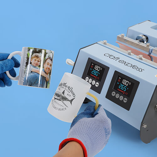 Dvoustaniční lis na hrnky a nádoby - model 3 v 1