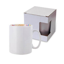 Hrnek 300 ml s vnitřním motivem Merry Christmas + krabička (sublimace termotransfer)