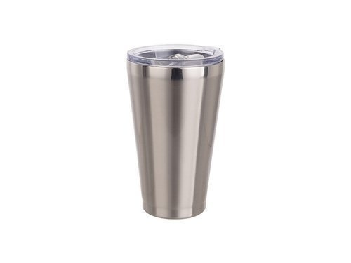 Hrnek z nerezové oceli /tumbler/ 450 ml s víčkem pro sublimaci - stříbrný