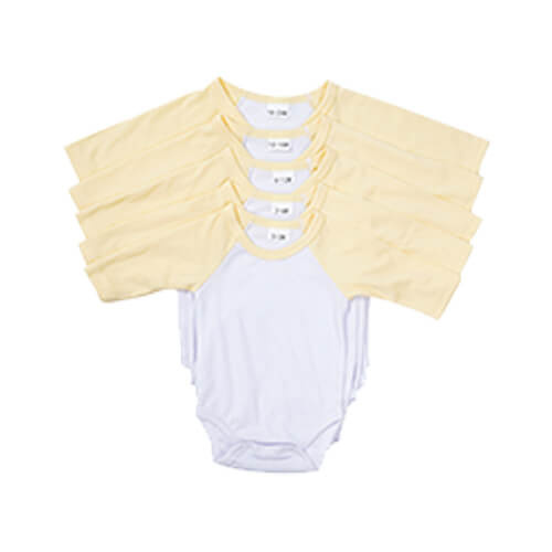 Dětské body s dlouhým rukávem pro sublimaci - žluté rukávy