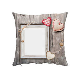 Saténový povlak na polštář 38 x 38 cm pro sublimaci - Love Wood