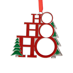 Kovová visačka na vánoční stromek pro sublimaci - HO HO HO HO