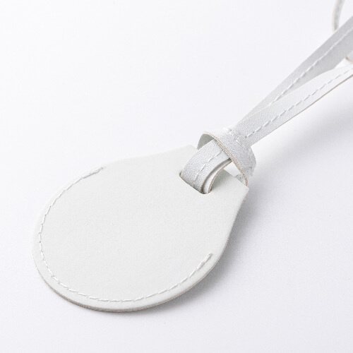 Kožená visačka na popruh zavazadla / pouzdro AirTag pro sublimaci - bílá