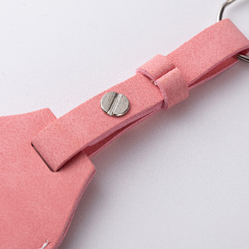 Kožená klíčenka s páskem / pouzdro AirTag pro sublimaci - růžová