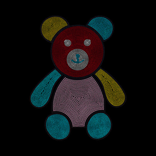 Velký zirkonový plech pro termotransfer - Medvídek