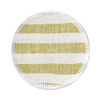 Lněná podložka pod hrnek Ø 10 cm krémová se světle zelenými pruhy pro sublimaci