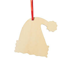 Dřevěný věšák na vánoční stromek pro sublimaci - Santova čepice. Mikołaj