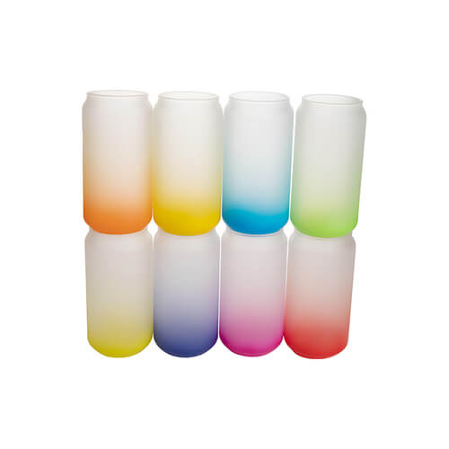 550 ml matné sklo pro sublimaci - limetkově zelený gradient