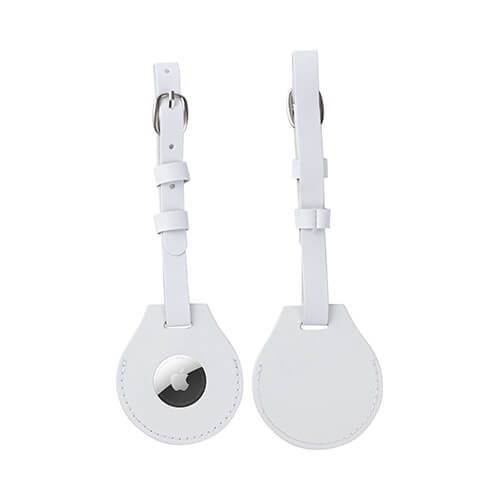 Kožená visačka na zavazadla / pouzdro AirTag pro sublimaci - bílá