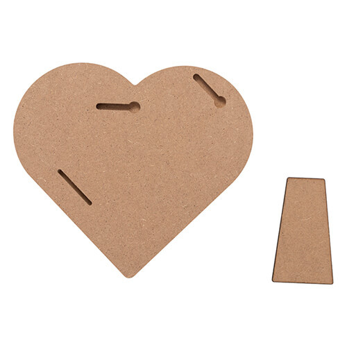 Fotorámeček - srdce z MDF pro sublimaci - 15,2 x 15,2 cm