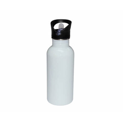Bílá cyklistická láhev s náustkem a brčkem 500 ml Sublimace Termotransfer