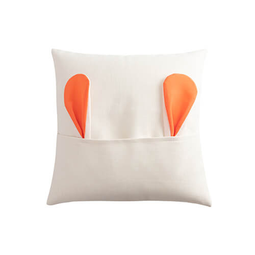 Lněný povlak na polštář 40 x 40 cm pro sublimaci - oranžové uši