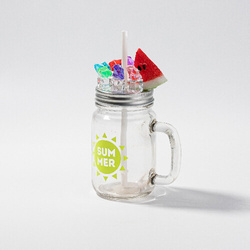 Skleněný hrnek Mason Jar pro sublimaci - umělý led a meloun
