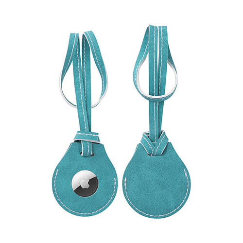 Kožená visačka na popruh zavazadla / pouzdro AirTag pro sublimaci - zelená