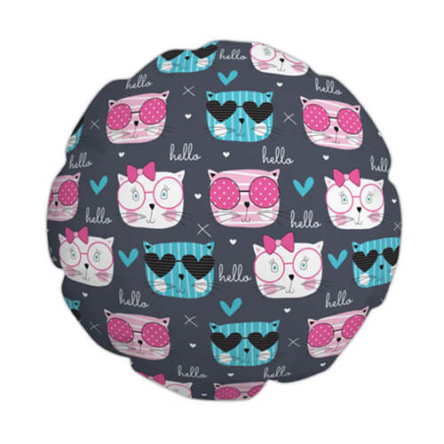 TENTO Ø 60 cm polyesterový povlak na polštář pro sublimaci - Kočka a pes