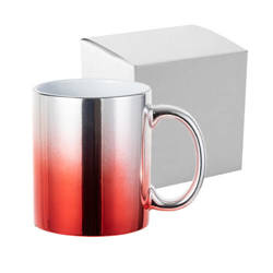 330 ml pokovený hrnek pro sublimaci - stříbrný a černý gradient s krabičkou