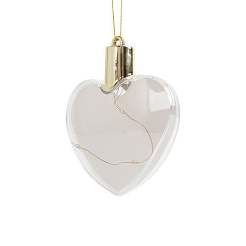 Teplá svítící plastová cetka - srdce pro sublimaci