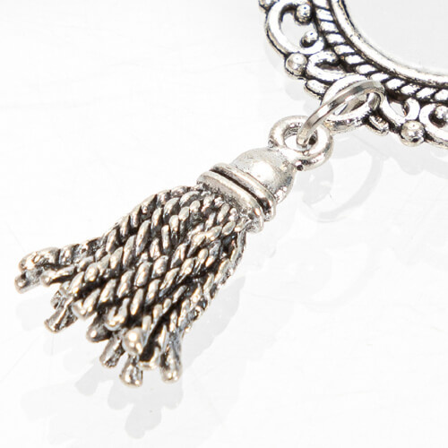 Trojitá oválná brož - spínací špendlík se střapcem pro sublimaci