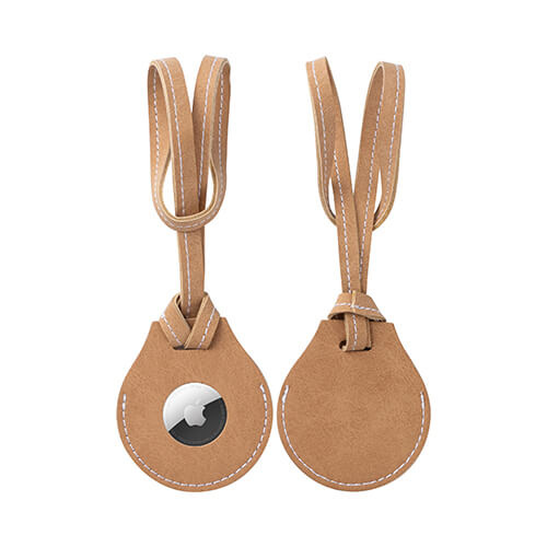 Kožená visačka na popruh zavazadla / pouzdro AirTag pro sublimaci - hnědá