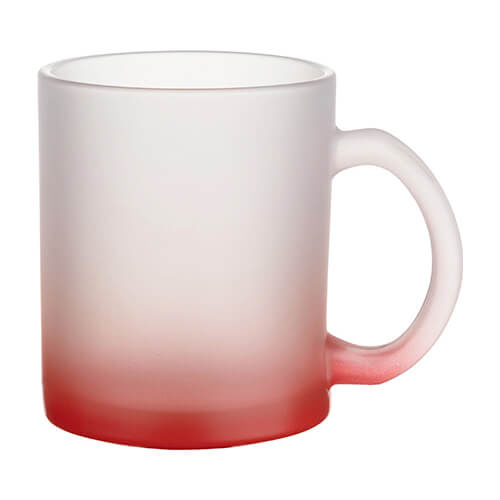 Hrnek z matného skla o objemu 330 ml pro sublimaci - červený gradient