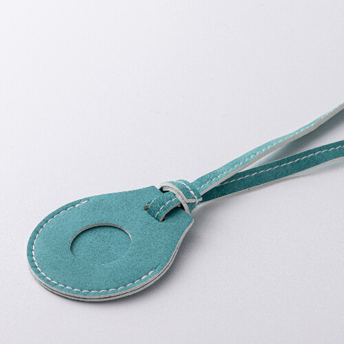 Kožená visačka na popruh zavazadla / pouzdro AirTag pro sublimaci - zelená