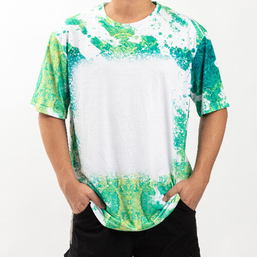 Tričko Cotton-Like Bělený Leopard Summer Green pro sublimaci