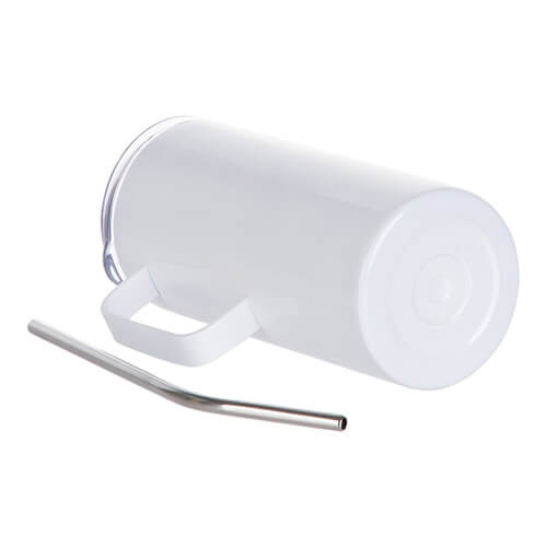 Tumbler 480 ml se sluchátkem a brčkem pro sublimaci - bílý